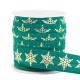 Elastic ribbon 15mm snowflake Petrol green